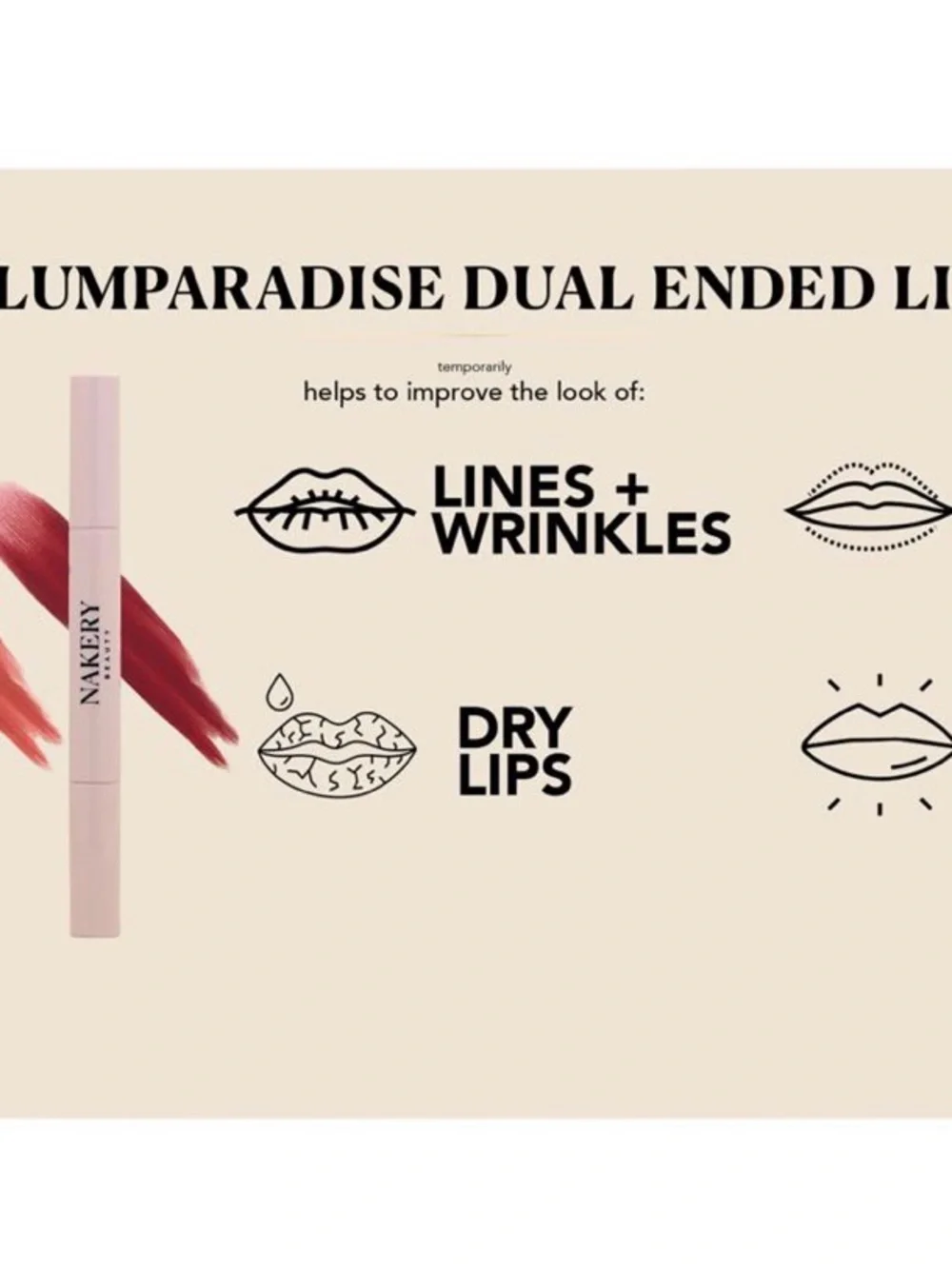 Nakery Beauty PlumpParadise Lip Peptide Color Drench - Berry Wild